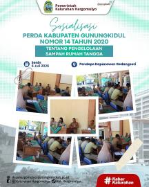 LURAH HARGOMULYO BESERTA KASI ULU-ULU HADIRI AGENDA SOSIALISASI PERDA KAB. GK NOMOR 14 TAHUN 2020